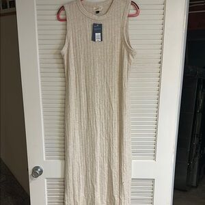 Universal Thread Cream Ribbed Sleeveless Maxi Dress